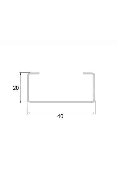 С-профиль оцинкованный перфорированный К108 40x20x2000-1,5