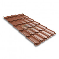 Металлочерепица квинта плюс 0,5 RAL8004 Satin