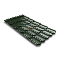Металлочерепица Квинта плюс 3D 0,5 RAL6020 Velur 20