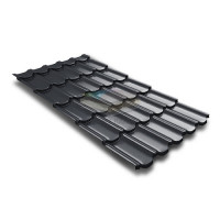 Металлочерепица Квинта плюс 3D 0,5 RAL7024 Quarzit lite