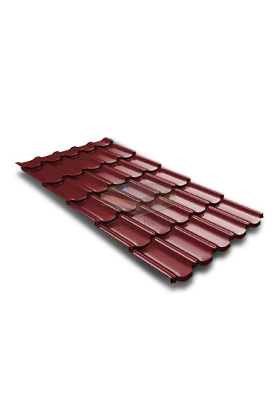 Металлочерепица Квинта плюс 3D 0,5 RAL3011 Satin