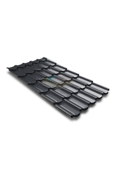 Металлочерепица Квинта плюс 3D 0,5 RAL7024 Quarzit