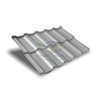 Металлочерепица модульная квинта Uno c 3D резом 0,5 RAL 7004 Satin