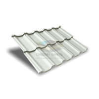 Металлочерепица модульная квинта Uno c 3D резом 0,45 RAL 9003 Полиестер