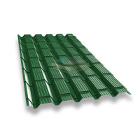 Металлочерепица Квадро профи 0,45 RAL6002 Полиэстер