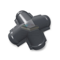 Четверник конька полукруглого 0,5 RAL7024 Atlas X с пленкой