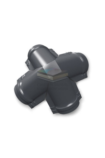 Четверник конька полукруглого 0,5 RAL7024 Atlas X с пленкой