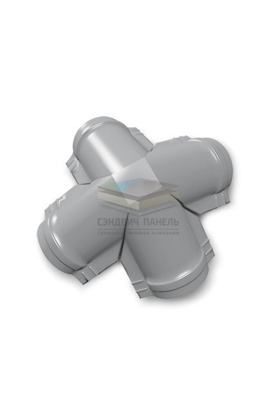Четверник конька полукруглого 0,5 RAL7004 Satin с пленкой