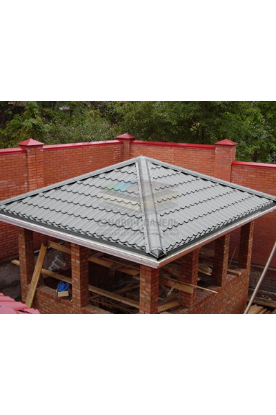 Четверник конька полукруглого 0,5 RAL7004 Satin с пленкой