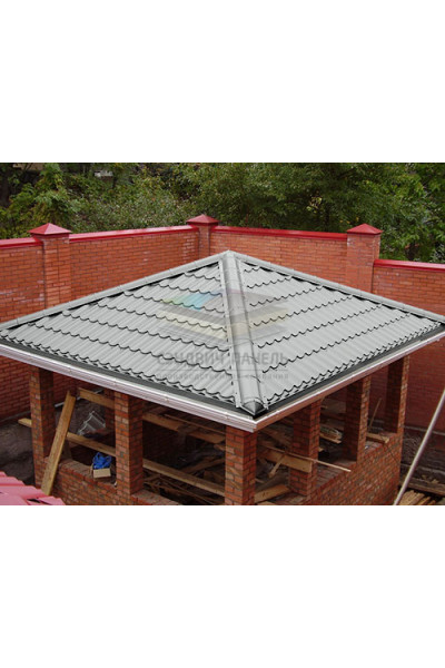 Четверник конька полукруглого 0,5 RAL9006 Satin с пленкой