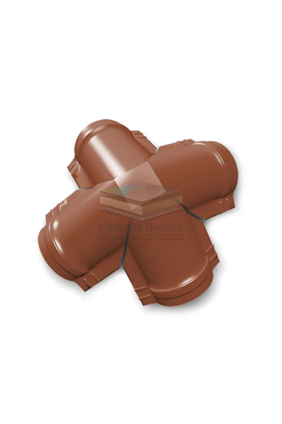 Четверник конька полукруглого 0,5 RAL8004 Satin с пленкой