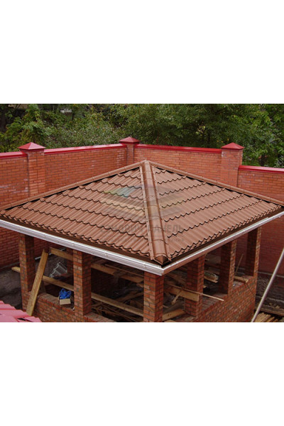 Четверник конька полукруглого 0,5 RAL8004 Satin с пленкой