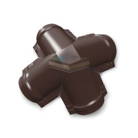 Четверник конька полукруглого 0,45 RAL8017 Полиэстер с пленкой