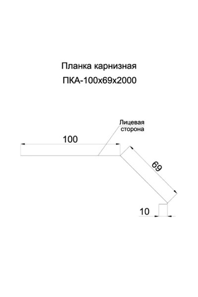 Карнизная планка 100х69х2000-0.5 Золотой Дуб ECOSTEEL_T