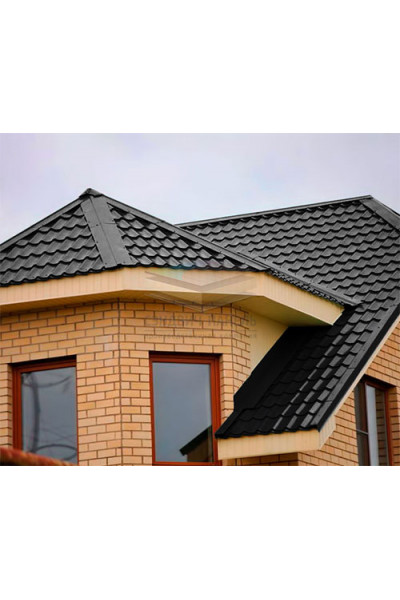 Планка конька плоского 120х120х2000-0.5 RAL9005 PURMAN