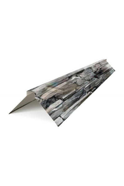 Планка конька плоского 190х190х2000-0.5 БелыйКамень ECOSTEEL