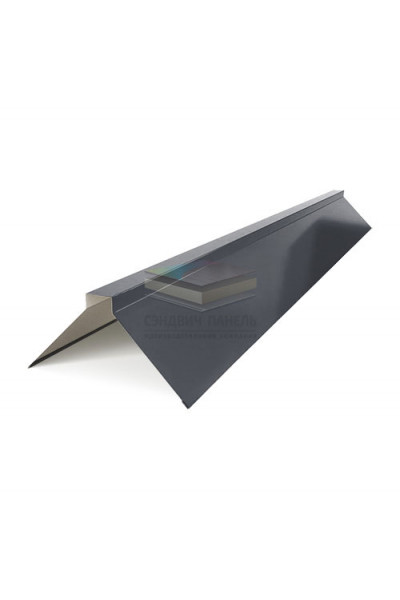 Планка конька плоского 120х120х2000-0.5 RAL7024 Norman