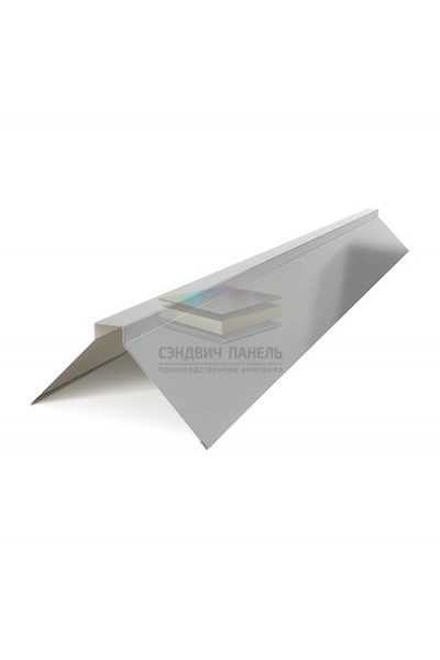 Планка конька плоского 120х120х2000-0.5 RAL9006 Norman