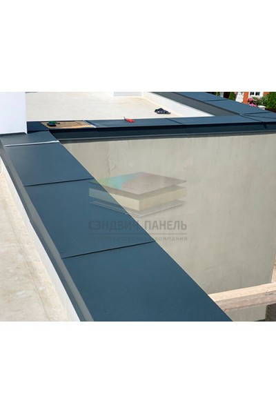 Парапетная крышка прямая 150мм 0,5 Окрашенный Rooftop Matte