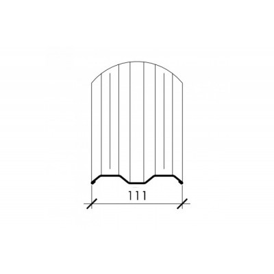 Евроштакетник М - образный, 111 мм, Светлое Дерево - 0,5 мм