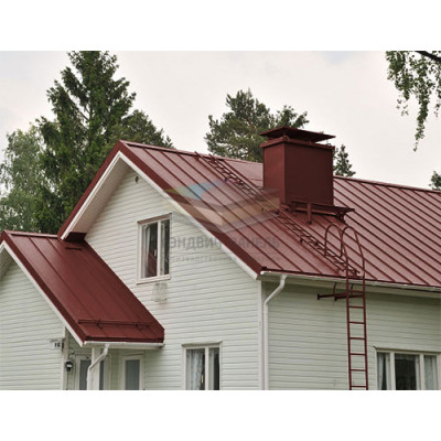 Кликфальц Line 0,5 Satin с пленкой на замках RAL 3009 оксидно-красный