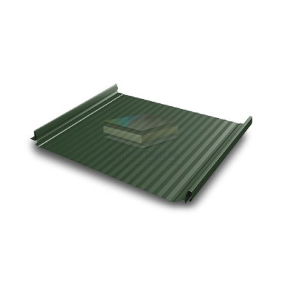 Кликфальц Pro Gofr 0,5 GreenCoat Pural BT с пленкой на замках RR 11 темно-зеленый (RAL 6020 хромовая зелень)