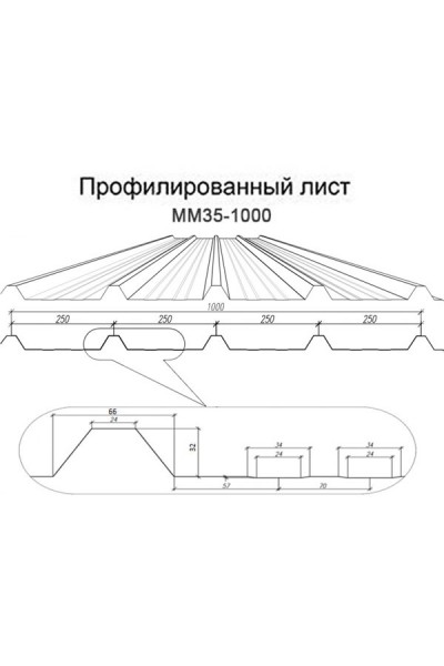 Профнастил ММ35-1000-0.45 RAL5021 Полиэстер