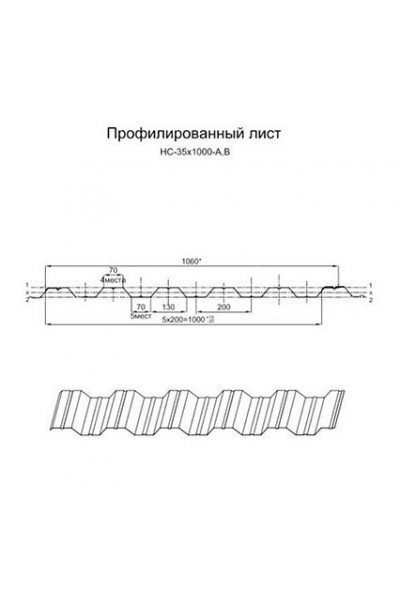 Профнастил нержавеющий НС35 0.35 AISI 430