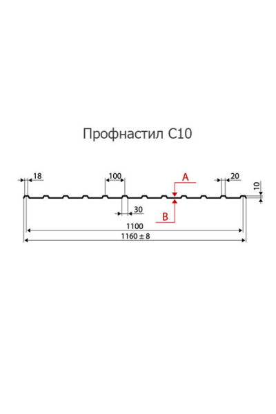 Профнастил нержавеющий С10 0.35 AISI 430