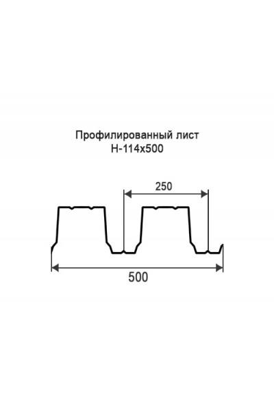 Профнастил Н114-0,5м окрашенный с нестандартной шириной, толщина 0,7