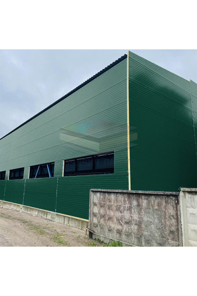 Акустическая стеновая сэндвич-панель минеральная вата, ширина 1200 мм, толщина 10 мм, RAL6005