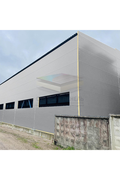 Акустическая стеновая сэндвич-панель минеральная вата, ширина 1200 мм, толщина 10 мм, RAL7004