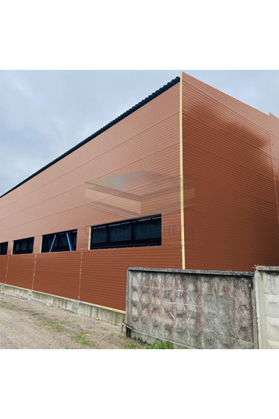 Акустическая стеновая сэндвич-панель минеральная вата, ширина 1000 мм, толщина 80 мм, RAL8004