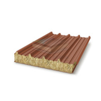 Акустическая кровельная сэндвич-панель минеральная вата, ширина 1200 мм, толщина 50 мм, RAL8004