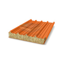 Акустическая кровельная сэндвич-панель минеральная вата, ширина 1000 мм, толщина 60 мм, RAL2004