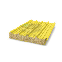 Акустическая кровельная сэндвич-панель минеральная вата, ширина 1000 мм, толщина 50 мм, RAL1018