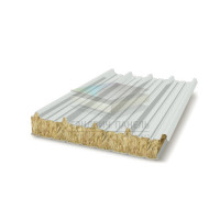 Акустическая кровельная сэндвич-панель минеральная вата, ширина 1200 мм, толщина 50 мм, RAL7035