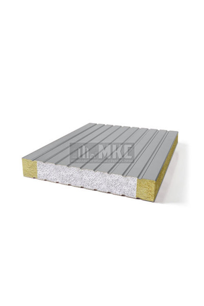 Сэндвич-панели без замков комбинированные (Мин. вата и ППС), ширина 1000 мм, толщина 10 мм, RAL7004
