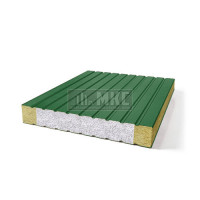 Сэндвич-панели без замков комбинированные (Мин. вата и ППС), ширина 1200 мм, толщина 50 мм, RAL6002