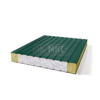 Сэндвич-панели без замков комбинированные (Мин. вата и ППС), ширина 1200 мм, толщина 10 мм, RAL6005 Сэндвич-панели без замков комбинированные (Мин. вата и ППС), ширина 1200 мм, толщина 10 мм, RAL6005