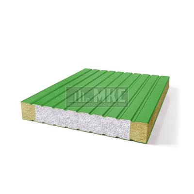 Сэндвич-панели без замков комбинированные (Мин. вата и ППС), ширина 1000 мм, толщина 50 мм, RAL6018 Сэндвич-панели без замков комбинированные (Мин. вата и ППС), ширина 1000 мм, толщина 50 мм, RAL6018