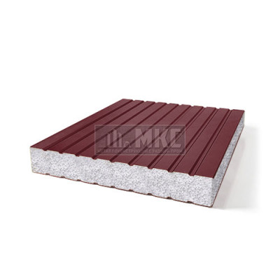 Сэндвич-панели без замков из пенополистирола, ширина 1000 мм, толщина 30 мм, RAL3005 Сэндвич-панели без замков из пенополистирола, ширина 1000 мм, толщина 30 мм, RAL3005