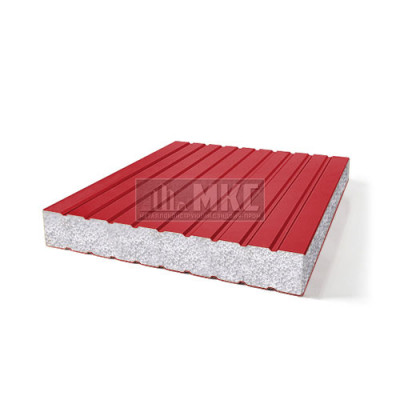 Сэндвич-панели без замков из пенополистирола, ширина 1000 мм, толщина 20 мм, RAL3020 Сэндвич-панели без замков из пенополистирола, ширина 1000 мм, толщина 20 мм, RAL3020