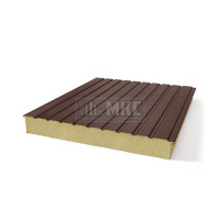 Двухслойные сэндвич панели пенополиизоцианурат, ширина 1200 мм, толщина 100 мм, RAL8017 Двухслойные сэндвич панели пенополиизоцианурат, ширина 1200 мм, толщина 100 мм, RAL8017