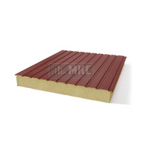 Двухслойные сэндвич панели пенополиизоцианурат, ширина 1200 мм, толщина 80 мм, RAL3009