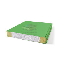 Гладкие сэндвич панели комбинированные (мин. вата и ППС), ширина 1000 мм, толщина 100 мм, RAL6018