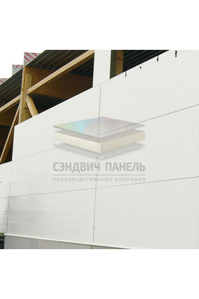 Гладкие сэндвич панели пенополистирол, ширина 1200 мм, толщина 250 мм, RAL9002