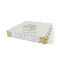 Гладкие сэндвич панели комбинированные (мин. вата и ППС), ширина 1200 мм, толщина 20 мм, RAL9002