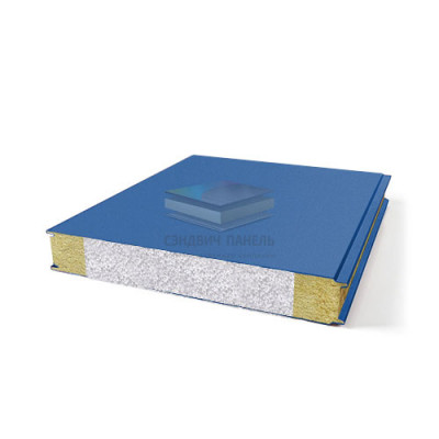 Гладкие сэндвич панели комбинированные (мин. вата и ППС), ширина 1000 мм, толщина 10 мм, RAL5005 Гладкие сэндвич панели комбинированные (мин. вата и ППС), ширина 1000 мм, толщина 10 мм, RAL5005