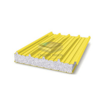 Кровельная сэндвич-панель пенополистирол, ширина 1200 мм, толщина 30 мм, RAL1018